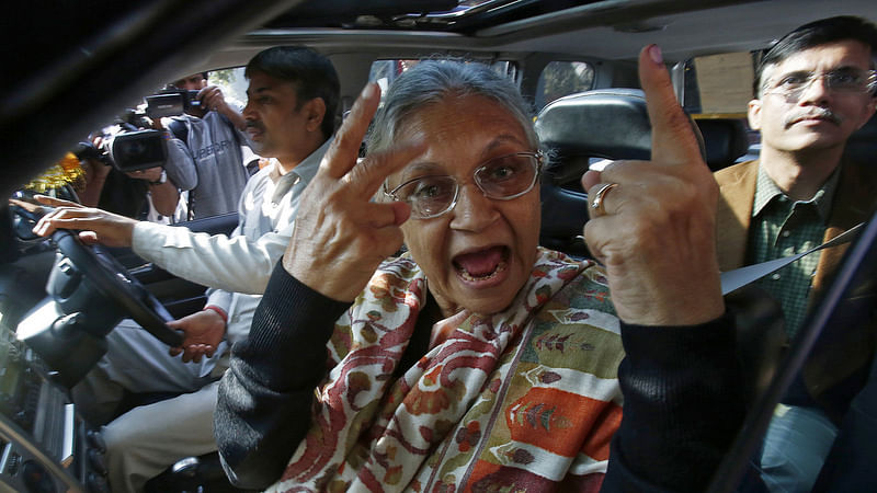 Sheila Dikshit after casting her vote in a Delhi state assembly election. This image is used for representational purposes.  (Photo: Reuters)