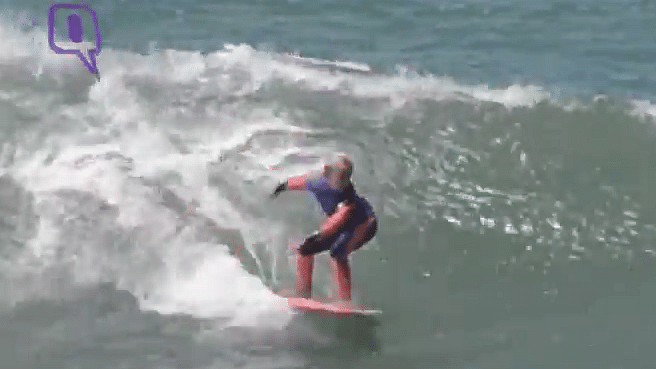 Nine-year-old Tanner Corbitt competes in global surfing competitions. (Photo: AP screengrab)