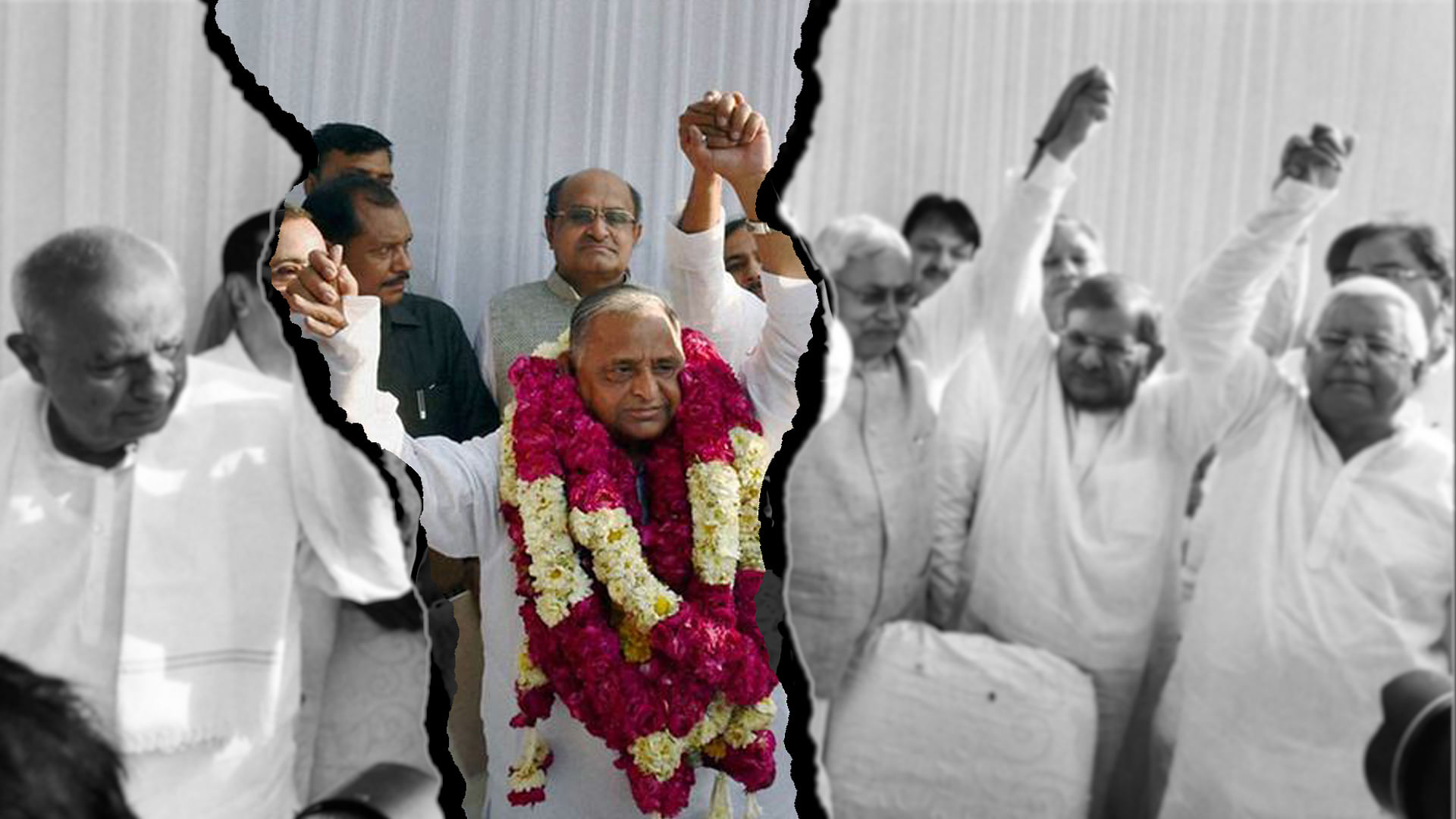Mulayam Singh (centre) has decided to exit the Janata Parivar and fight the Bihar polls on his own. (Photo: PTI)