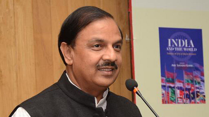Union Minister of Tourism and Culture, Mahesh Sharma. (Photo Courtesy: <a href="https://www.youtube.com/watch?v=qRBKJS8_q0Q&amp;feature=youtu.be&amp;t=16m16s">Twitter.com/@dr_maheshsharma</a>)