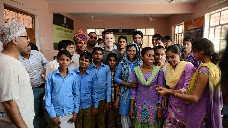 Facebook founder Mark Zuckerberg during his visit to India. (Photo Courtesy: <a href="https://www.facebook.com/zuck">Facebook.com/Zuck</a>)