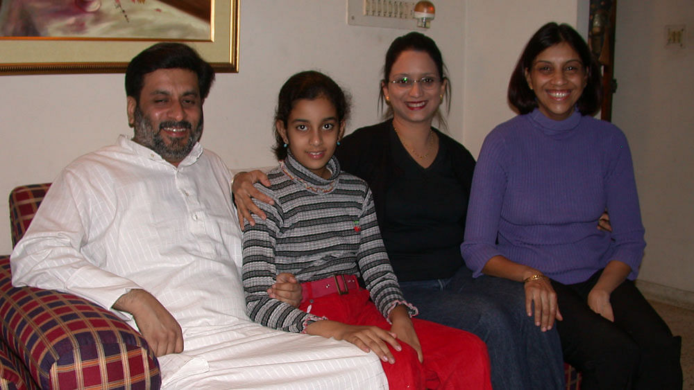 The Talwars in 2004 with Nupur’s cousin Anu DasGupta (second from right), who is the author’s sister. <i>(Photo Courtesy: Pratik Das Gupta)</i>