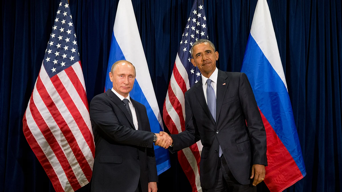 United States President Barack Obama, right, and Russia’s President Vladimir Putin on Monday. (Photo: AP)<a></a>