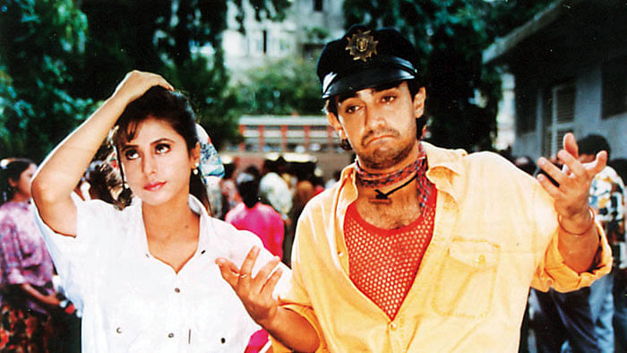 Urmila Matondkar and Aamir Khan in a scene from Ram Gopal Varma’s&nbsp;<i>Rangeela</i>