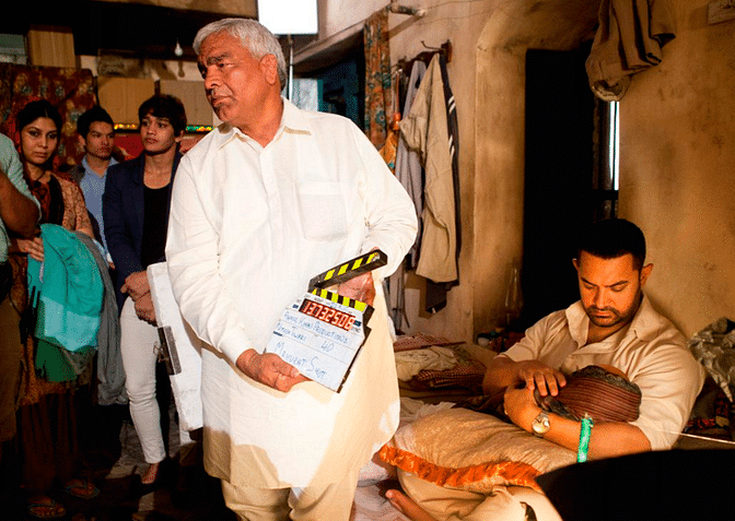 Former Wrestler Mahavir Phogat gave the clap for Aamir Khan’s muhurat shot on the sets of Dangal in Ludhiana.