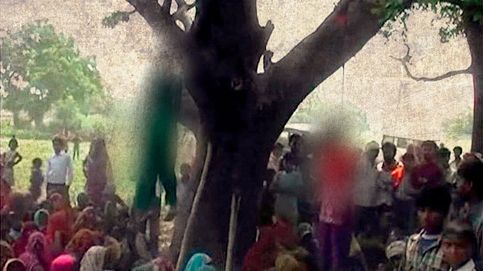 Three cops were suspended for shielding the main accused who allegedly raped and murdered two sisters in Badaun. Their bodies were found hanging from a mango tree in Katra village.