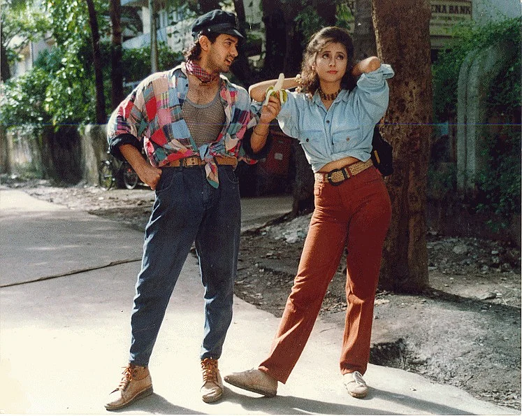 Urmila Matondkar and Aamir Khan in a scene from RGV’s <i>Rangeela</i>