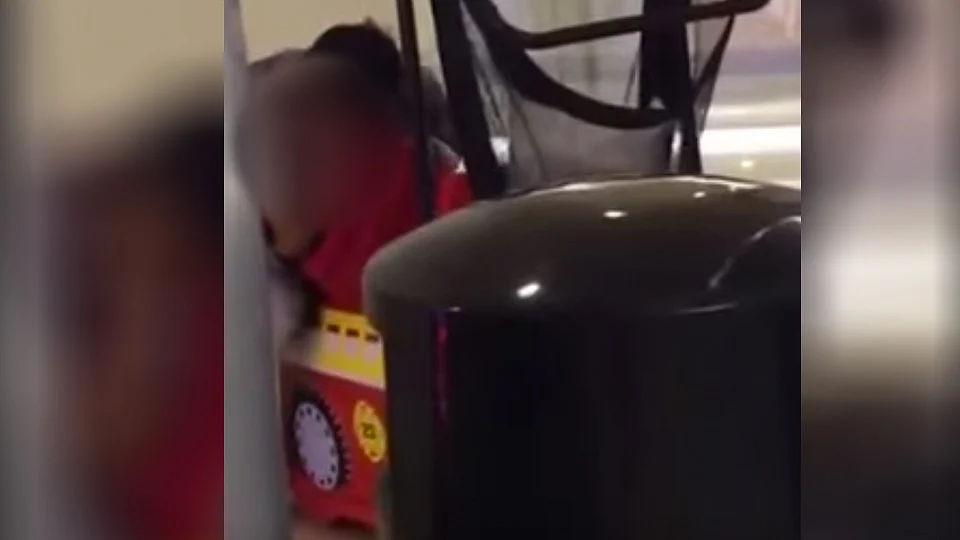 Screenshot of the video of the alleged molestation. The mall where the incident took place was in Saudi Arabia. 