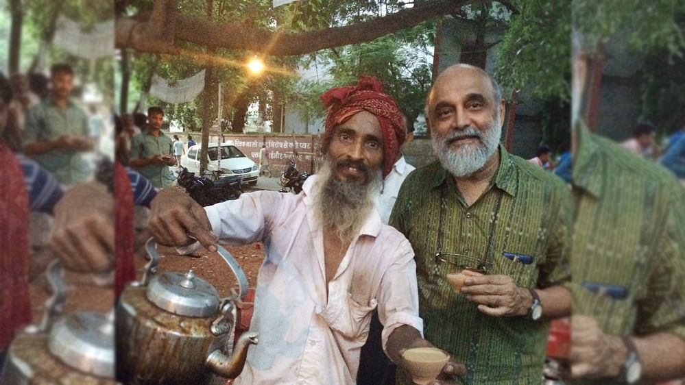 With munnaji the local tea guru. (Photo: C Uday Bhaskar)