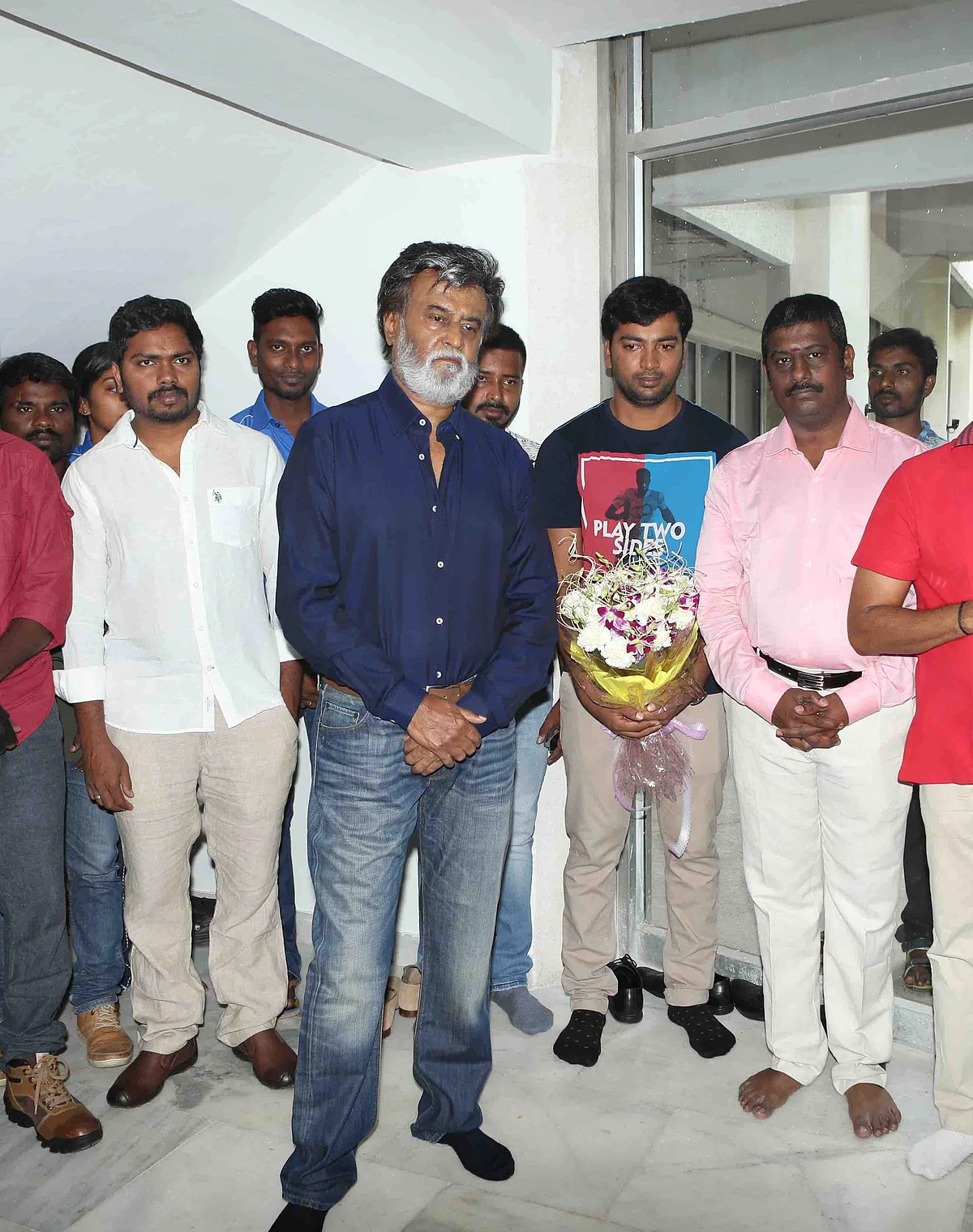 Rajinikanth at the <i>mahurat</i> just before shooting begins for <i>Kabali.</i>