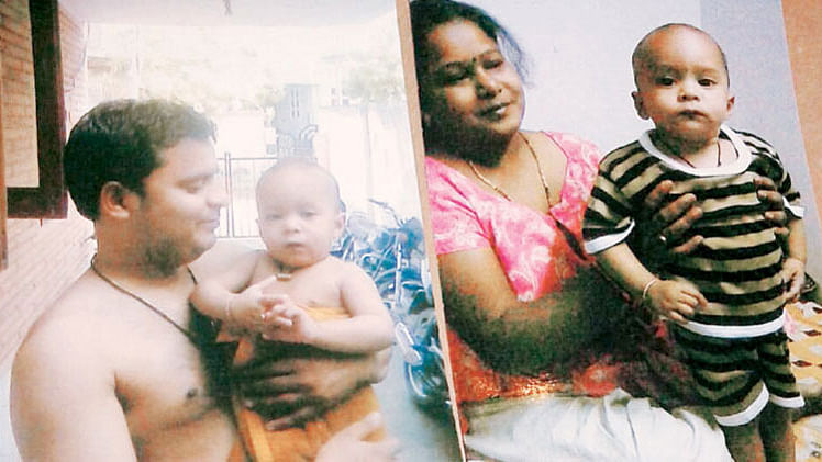 Laxmichandra and Babita Rout with 7-year-old Avinash. (Photo: <i><a href="http://indianexpress.com/article/india/india-others/7-year-old-dead-of-dengue-his-parents-kill-themselves/">The India Express</a></i>)