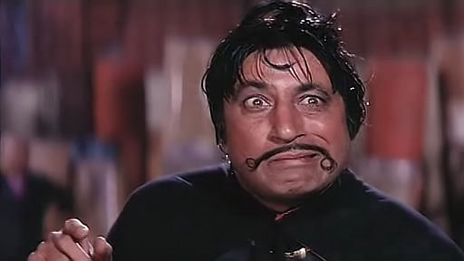 Shakti Kapoor as Crime Master Gogo&nbsp;in a scene from <i>Andaz Apna Apna</i>