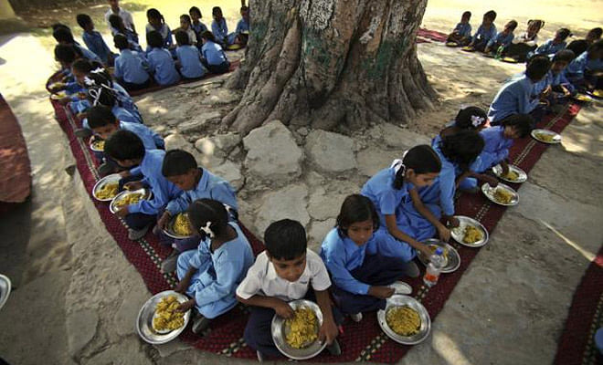80% of India is non-vegetarian, yet the mid-day meal scheme has a strict vegetarian menu since 20 years