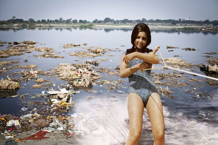 Dirty pictures from Bollywood appear on Delhi walls to draw people’s attention to garbage. 