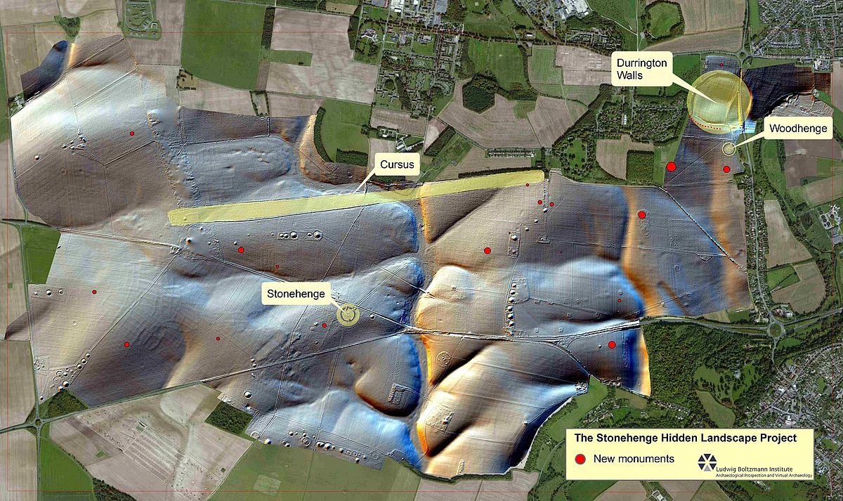 The location of newly discovered monuments around Stonehenge. (Photo: <a href="http://lbi-archpro.org/cs/stonehenge/">Geert</a>)