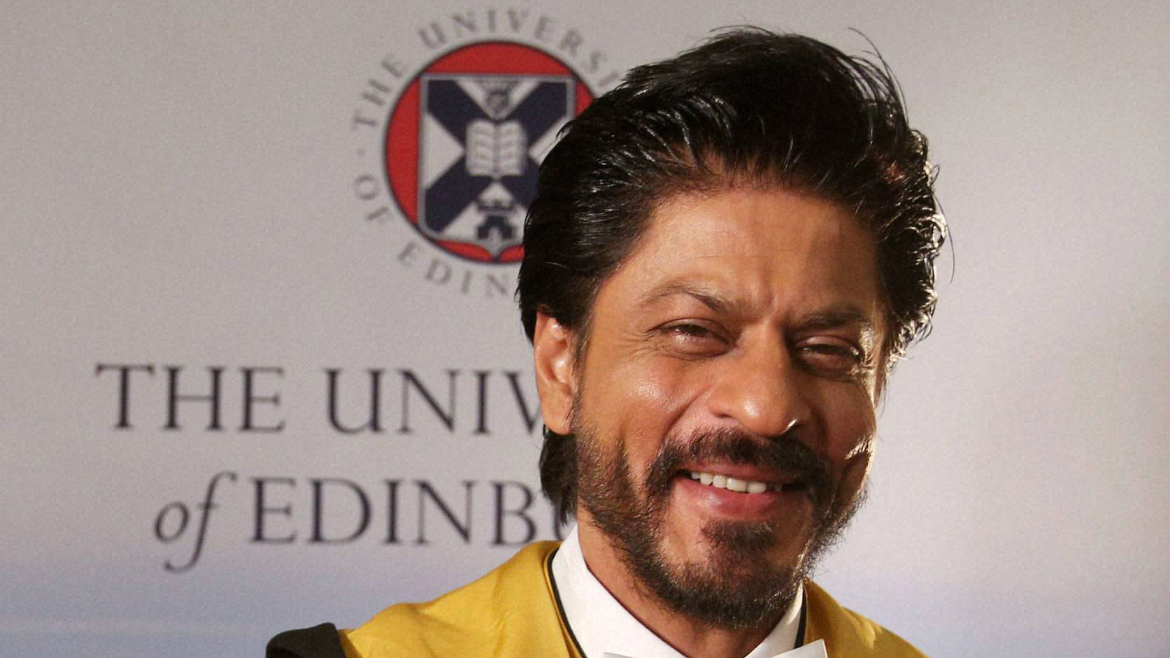 Shah Rukh Khan at the Edinburgh University in Britain. (Photo: PTI)