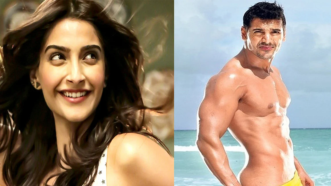 Sonam Kapoor and John Abraham (Photo: Movie Stills,<i> Khoobsoorat and Dostana</i>) 