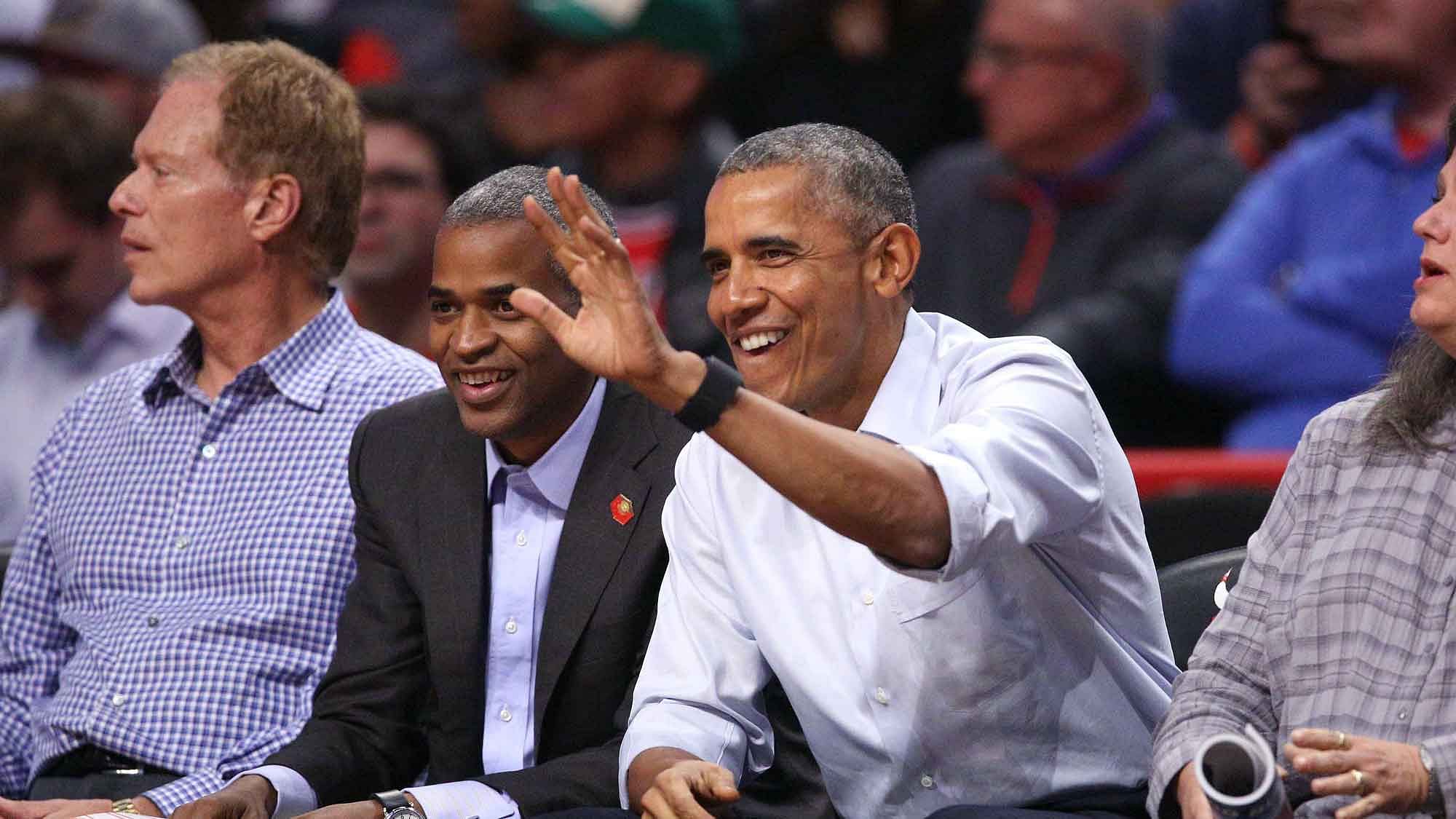 United States President Barack Obama during the first half of the game between the Chicago Bulls and the Cleveland Cavaliers at the United Center. (Photo: Reuters)