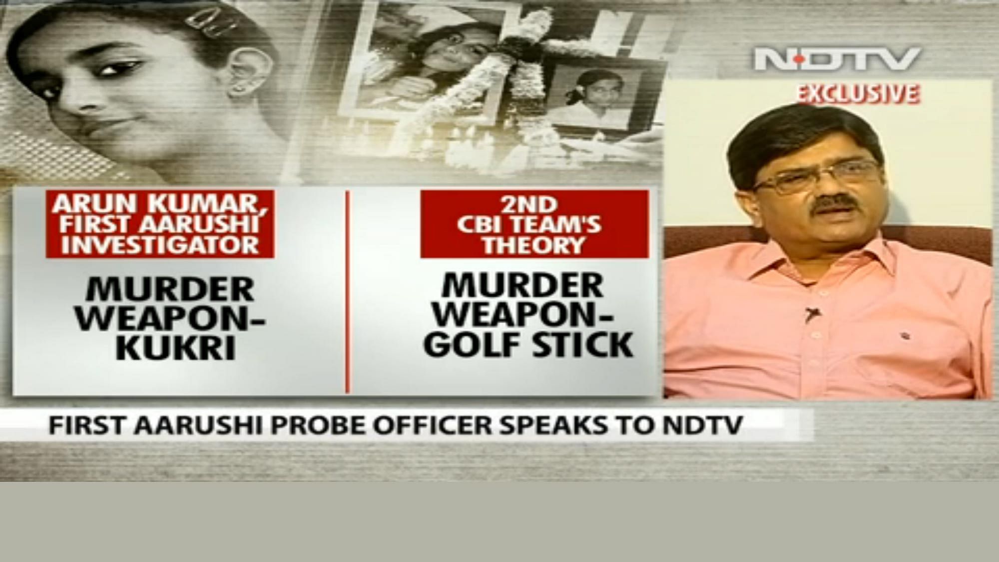 Screengrab of former CBI Joint Director’s interview to NDTV (Photo Courtesy: <a href="http://www.ndtv.com/video/player/agenda/officer-who-first-probed-aarushi-talwar-murder-speaks-to-ndtv/385589?site=full">NDTV</a>)