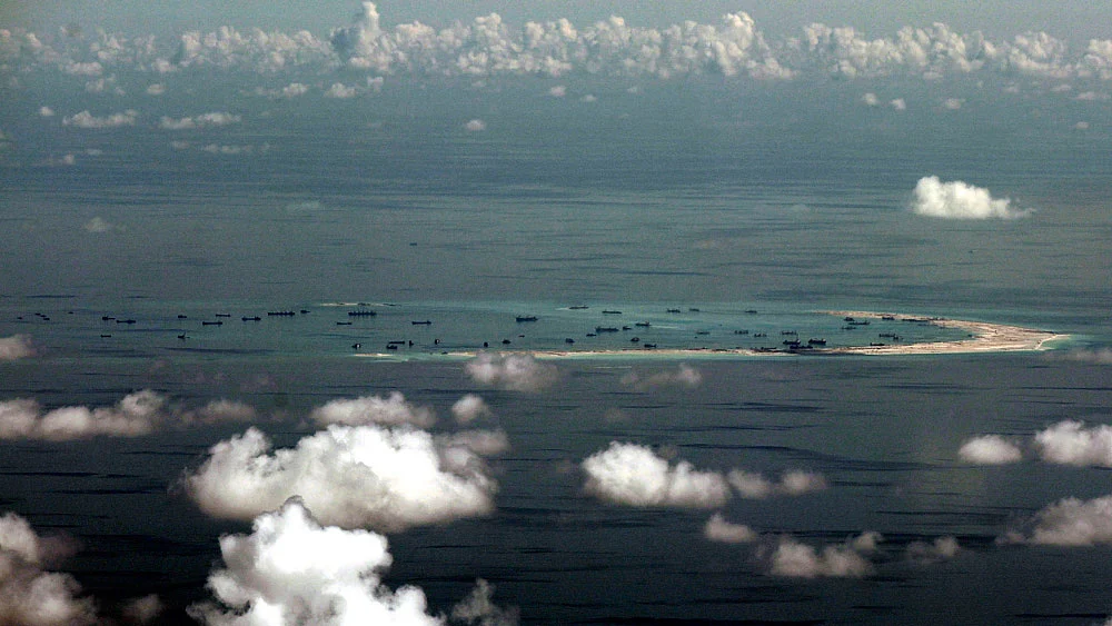 This May 11, 2015, file photo shows China’s alleged on-going reclamation of Mischief Reef in the Spratly Islands in the South China Sea. (Photo: AP)