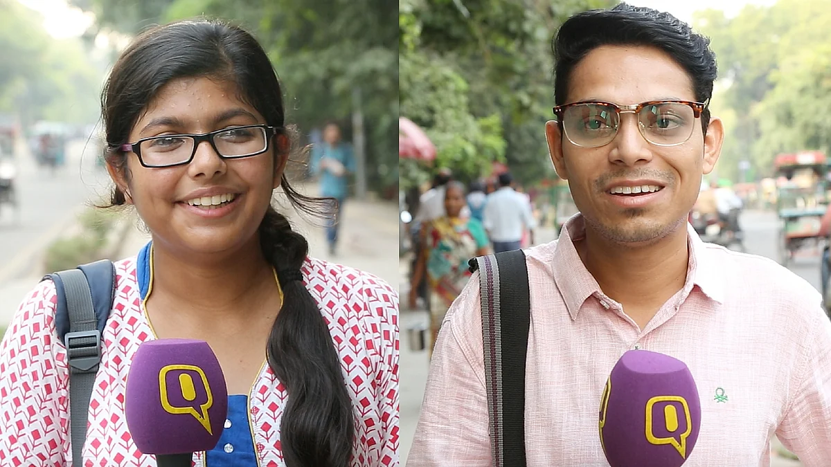 The two students whom we spoke with initially. Do they look unwilling? (Photo: The Quint)