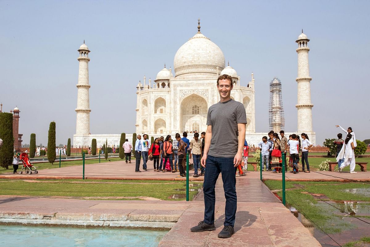 “It is even more stunning than I expected,” says Mark Zuckerberg after visiting the Taj Mahal.