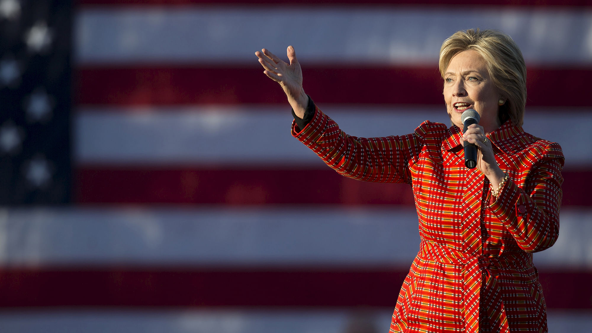 Democratic presidential candidate Hillary Clinton speaks during a campaign rally. (Photo: Reuters)