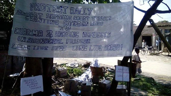 Placards related to the protest against the Supreme Court’s order. (Photo courtesy: <a href="https://www.facebook.com/archakmanews/photos/pb.172318849571548.-2207520000.1445435129./658983670905061/?type=3&theater">Facebook</a>)
