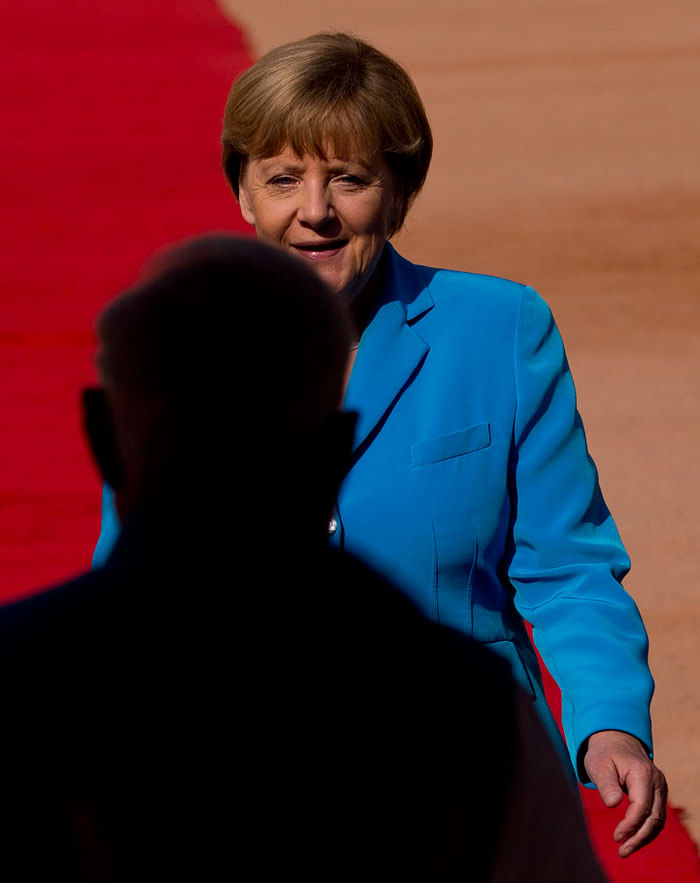 Prime Minister Narendra Modi and German Chancellor Angela Merkel discuss ways to improve bilateral ties.