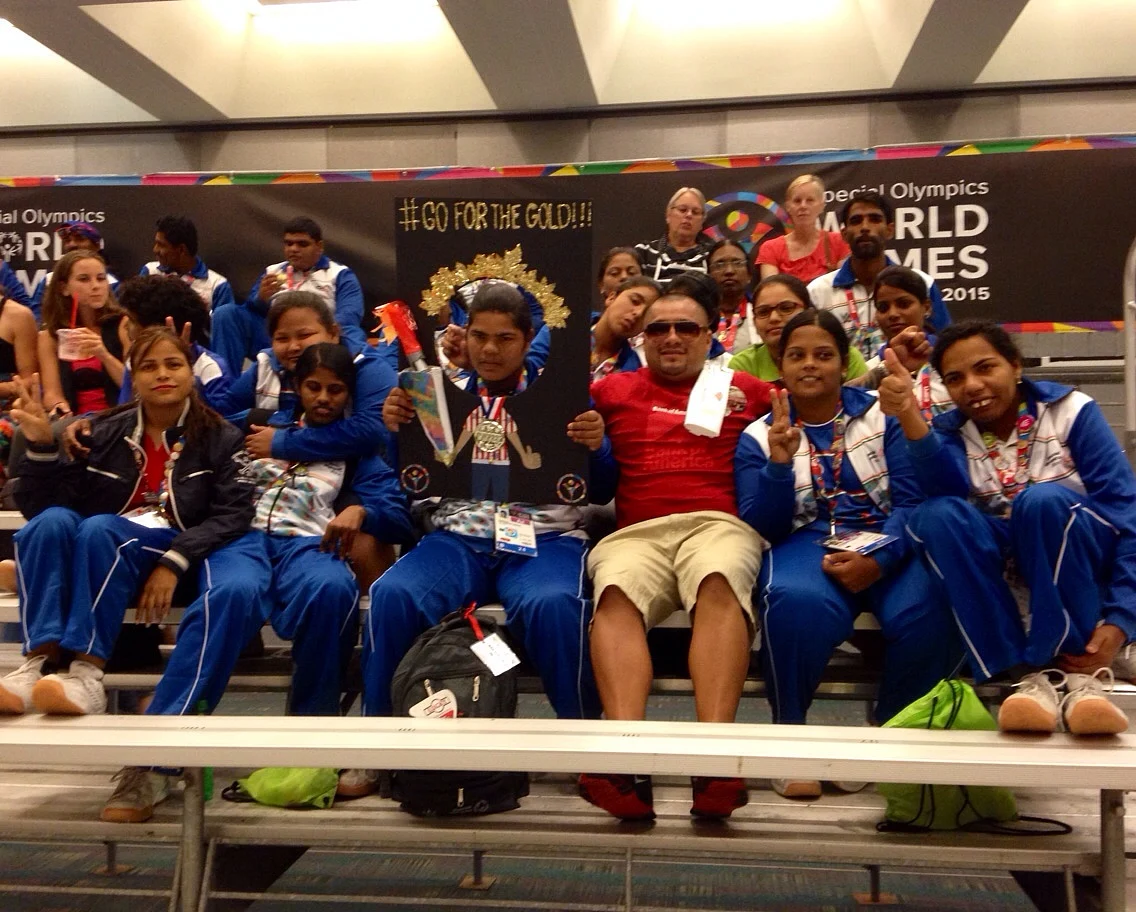 Dolly with the Indian contingent at The Special Olympics World Games, Los Angeles. (Courtesy: Special Olympics Bharat)
