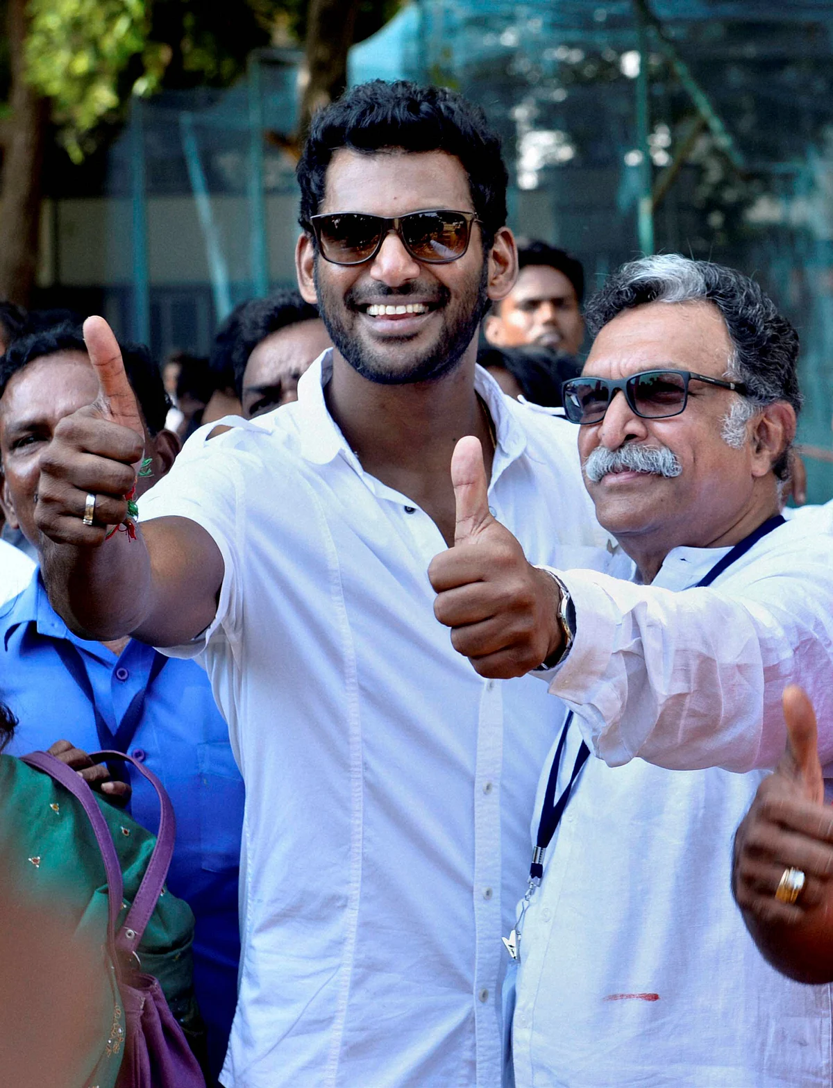 Actors Nassar, President Candidate and Vishal, Secretary Candidate. (Photo: PTI)