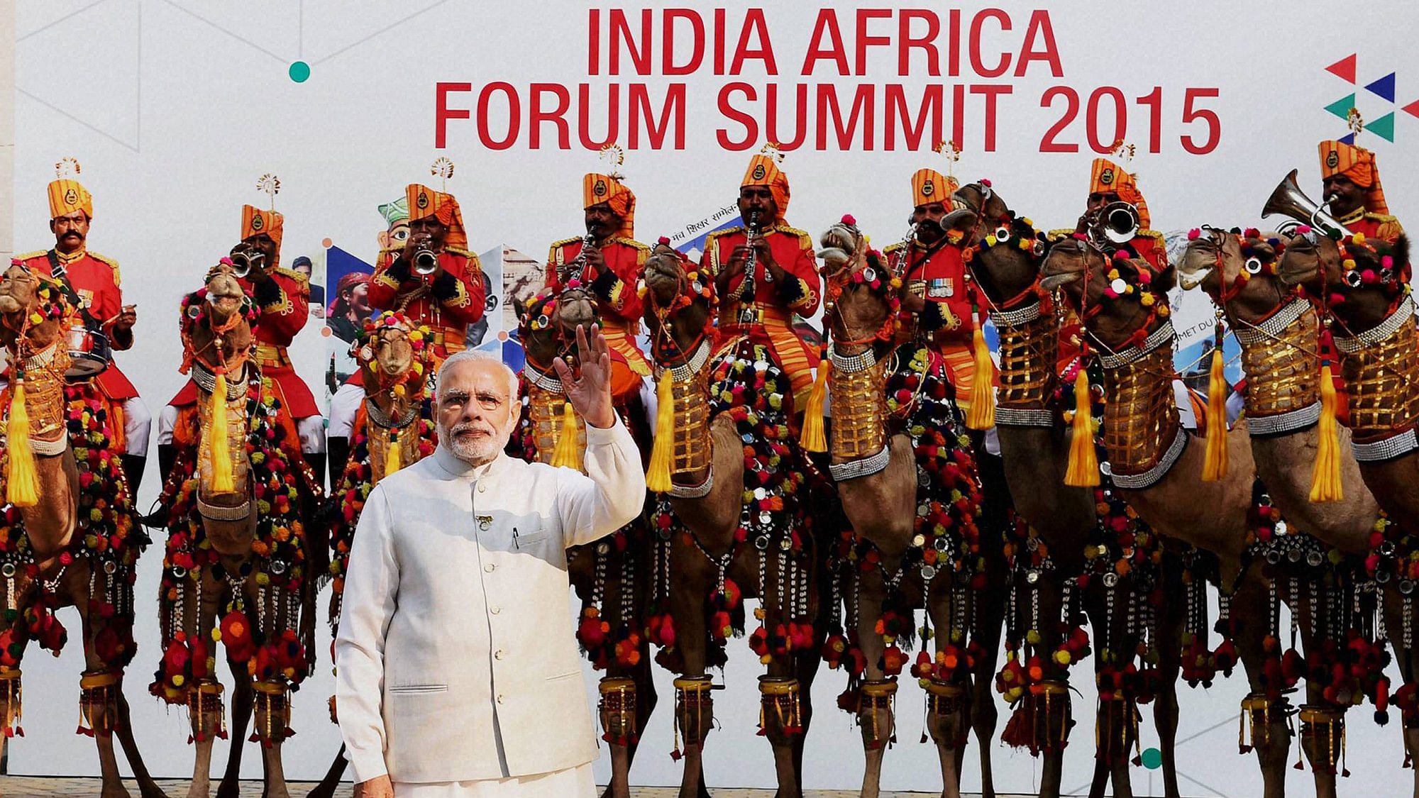 Prime Minister Narendra Modi during the India-Africa Forum Summit at Indira Gandhi Sports Complex, in New Delhi on Thursday. (Photo: PTI)