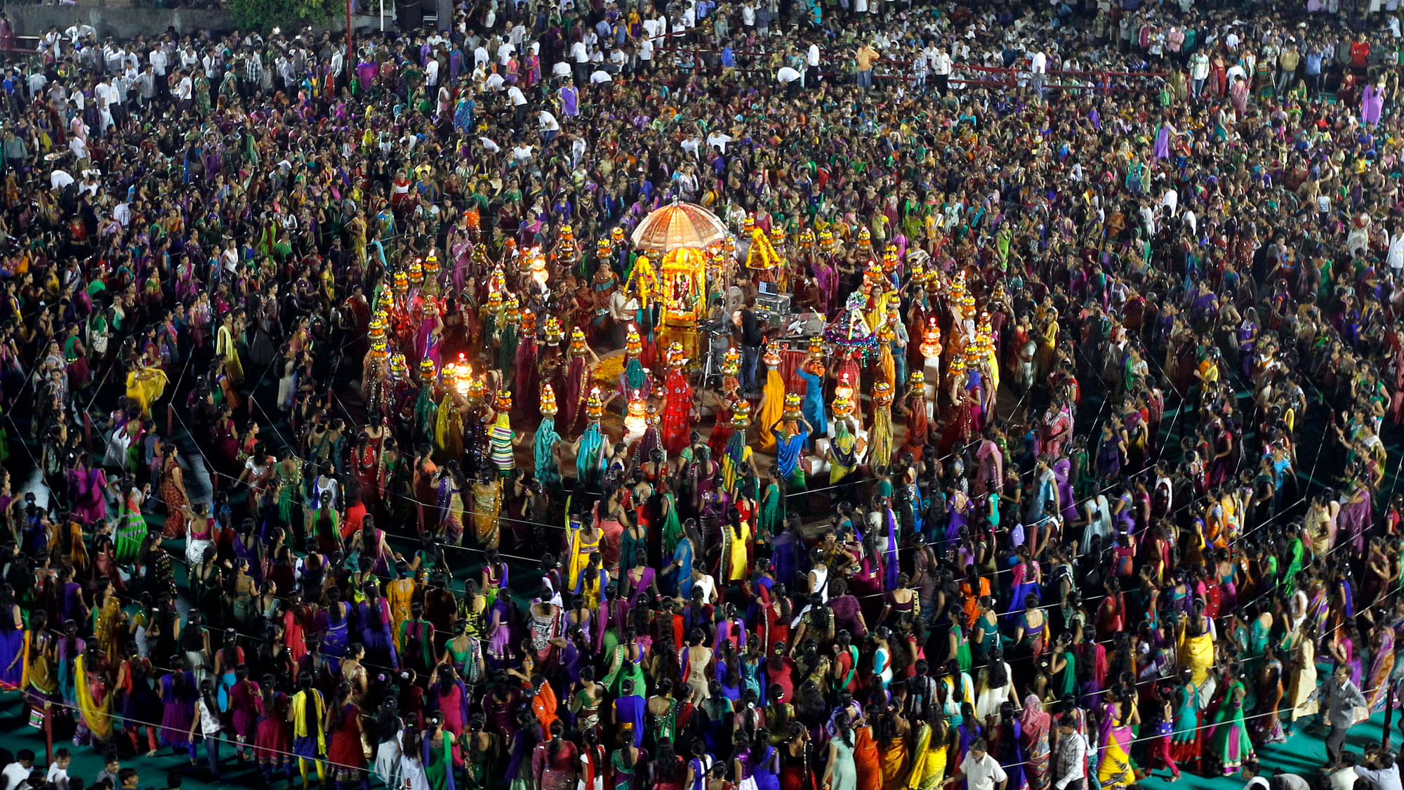 File image of <i>garba</i> during the celebrations to mark the Navratri festival in Gujarat. Image used for representation.&nbsp;