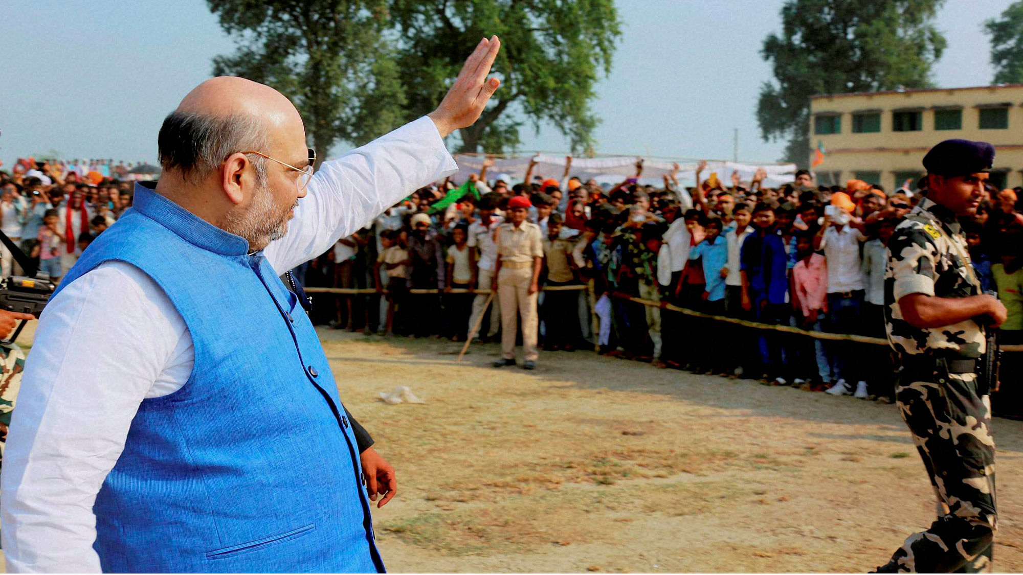 BJP president Amit Shah who has emerged as the real political boss, calling the shots in the party’s high octane campaign in the state. (Photo: PTI)