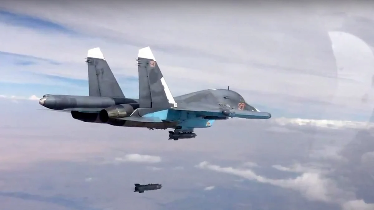 In this file photo made from the footage taken from Russian defence ministry official website on Friday, October 9, 2015, a bomb is released from Russian Su-34 strike fighter in Syria. (Photo: AP)