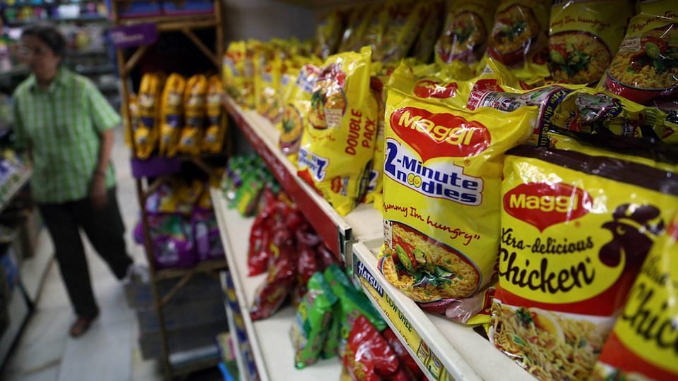 File photo of packets of Maggi on shelves before it was banned. (Photo: AP)