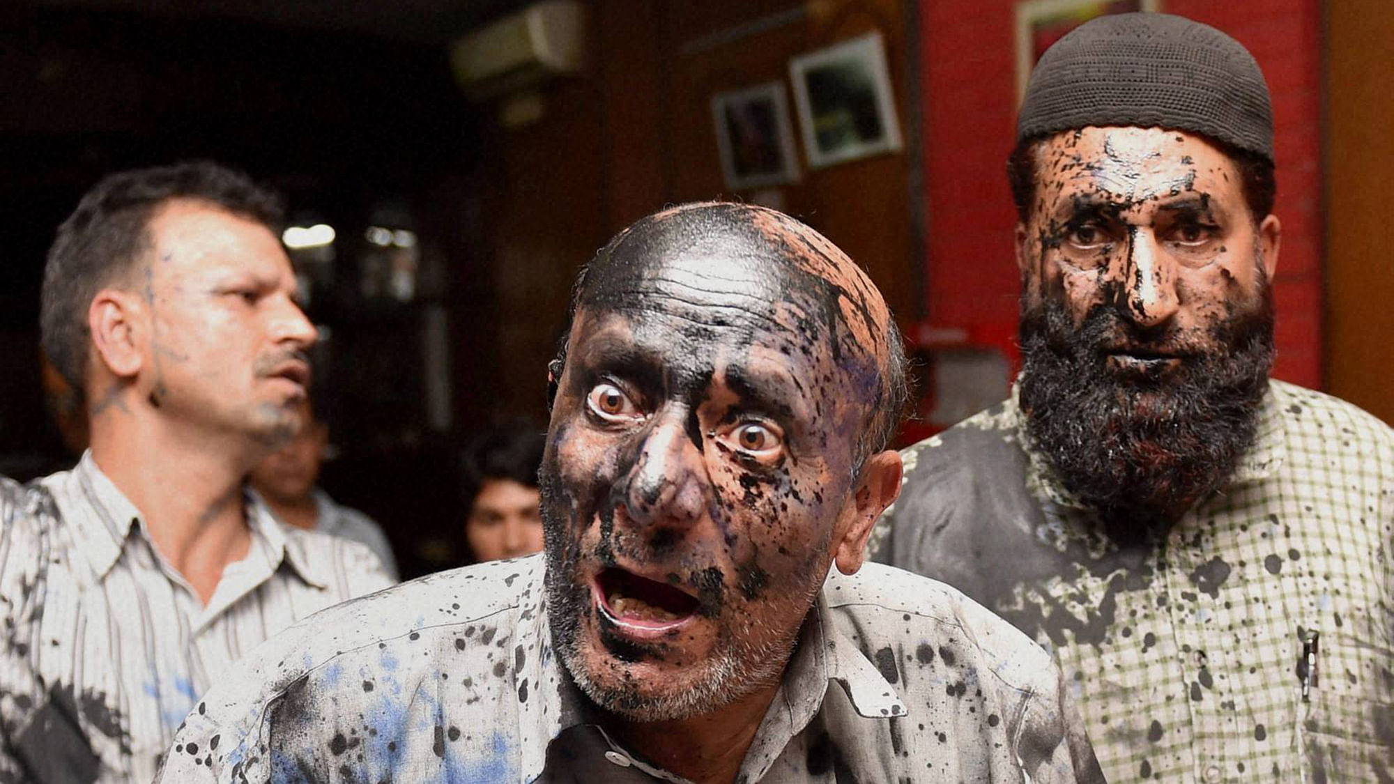 BJP MLA Sheikh Abdul Rashid after the assault. (Photo: PTI)