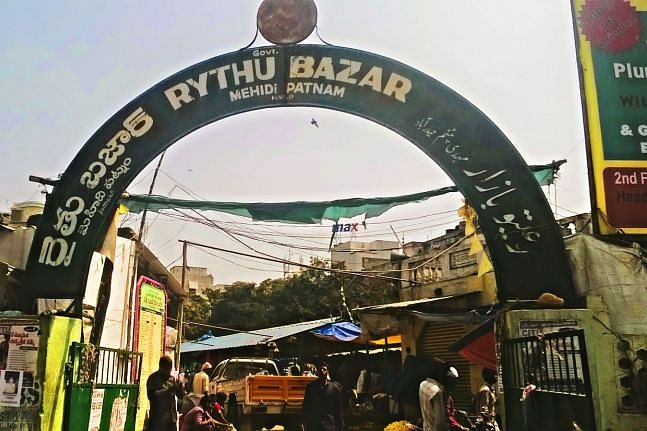 It seems like not even religious symbols can deter people from peeing in the open near this market in Hyderabad.