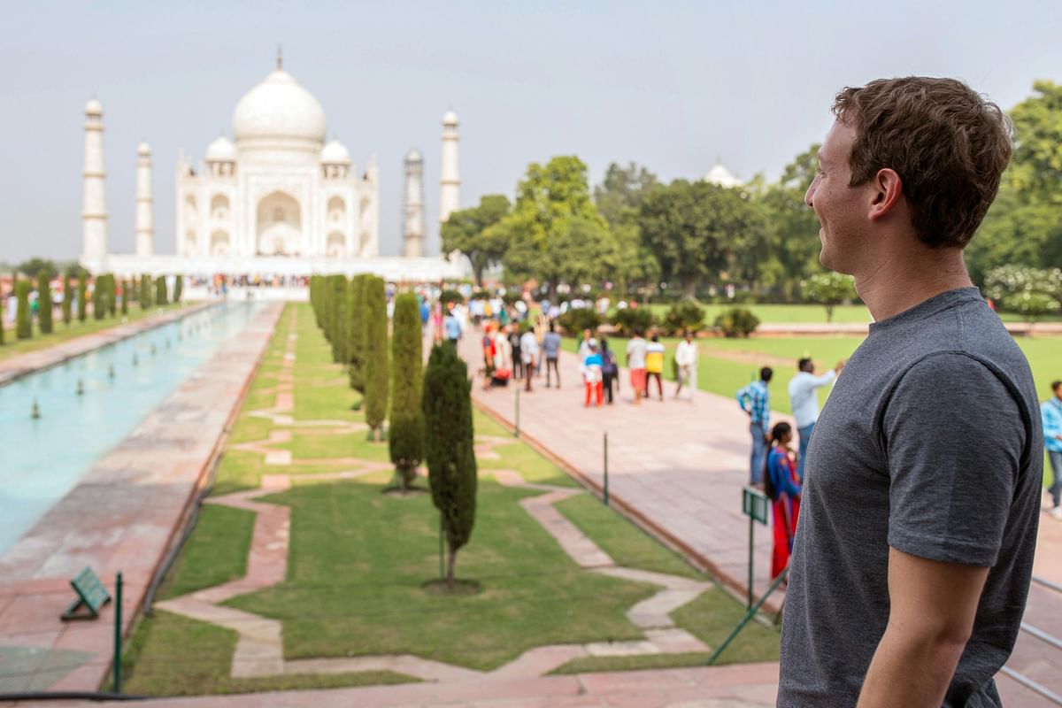 “It is even more stunning than I expected,” says Mark Zuckerberg after visiting the Taj Mahal.