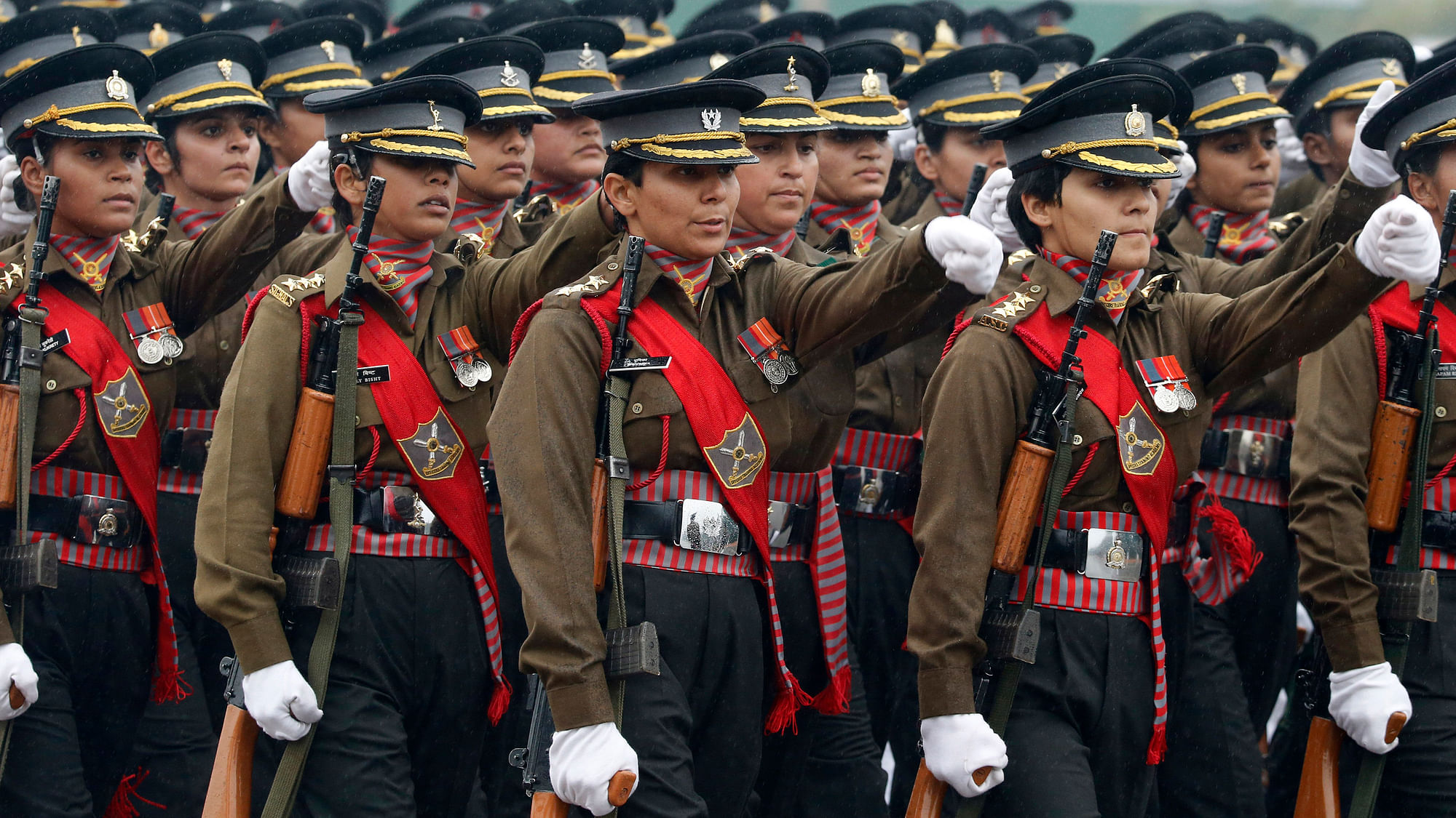 An all female military contingent marches in the Republic Day parade in New Delhi. Image used for representational purposes.