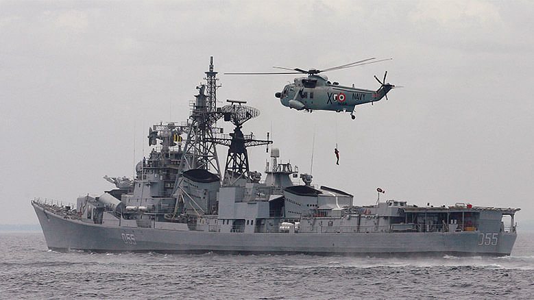 Indian Navy ships have entered Trincomalee for a six-day naval exercise program with the Sri Lankan navy.