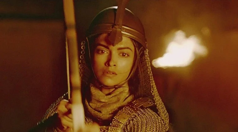 Deepika Padukone in a war sequence from Sanjay Leela Bhansali’s Bajirao Mastani (Photo: Erosnow.com)