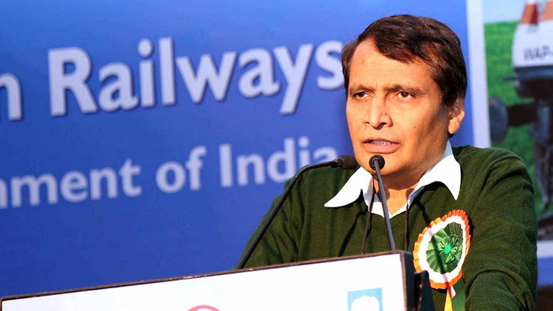 Railway Minister Suresh Prabhu at the International Summit on Energy Efficient Technologies in Railways on on November 06, 2015. (Photo: <a href="http://pib.nic.in/newsite/pmphoto.aspx?mincode=23">PIB</a>)