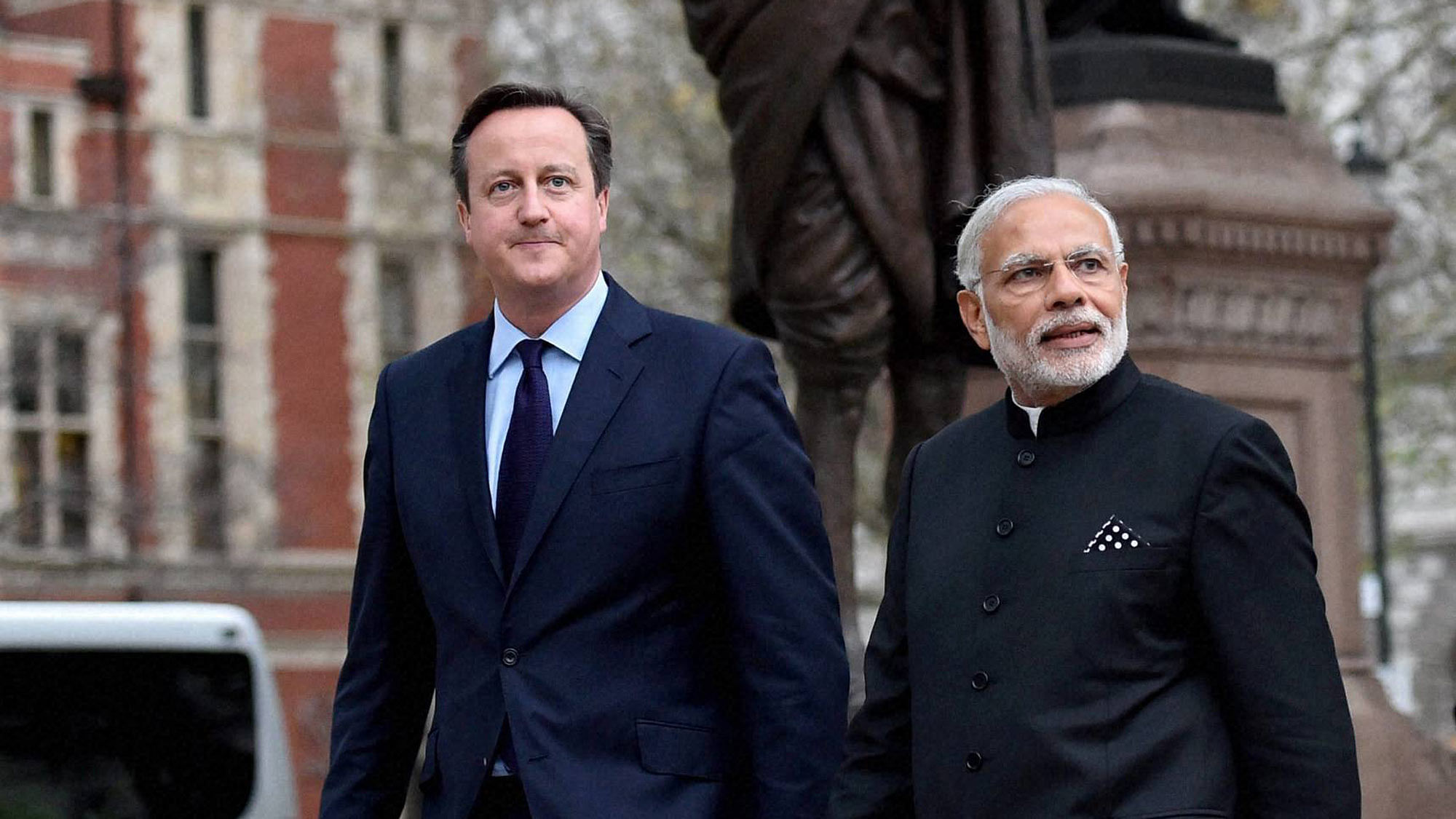 Prime Minister Narendra Modi with his British counterpart David Cameron. (Photo: PTI)