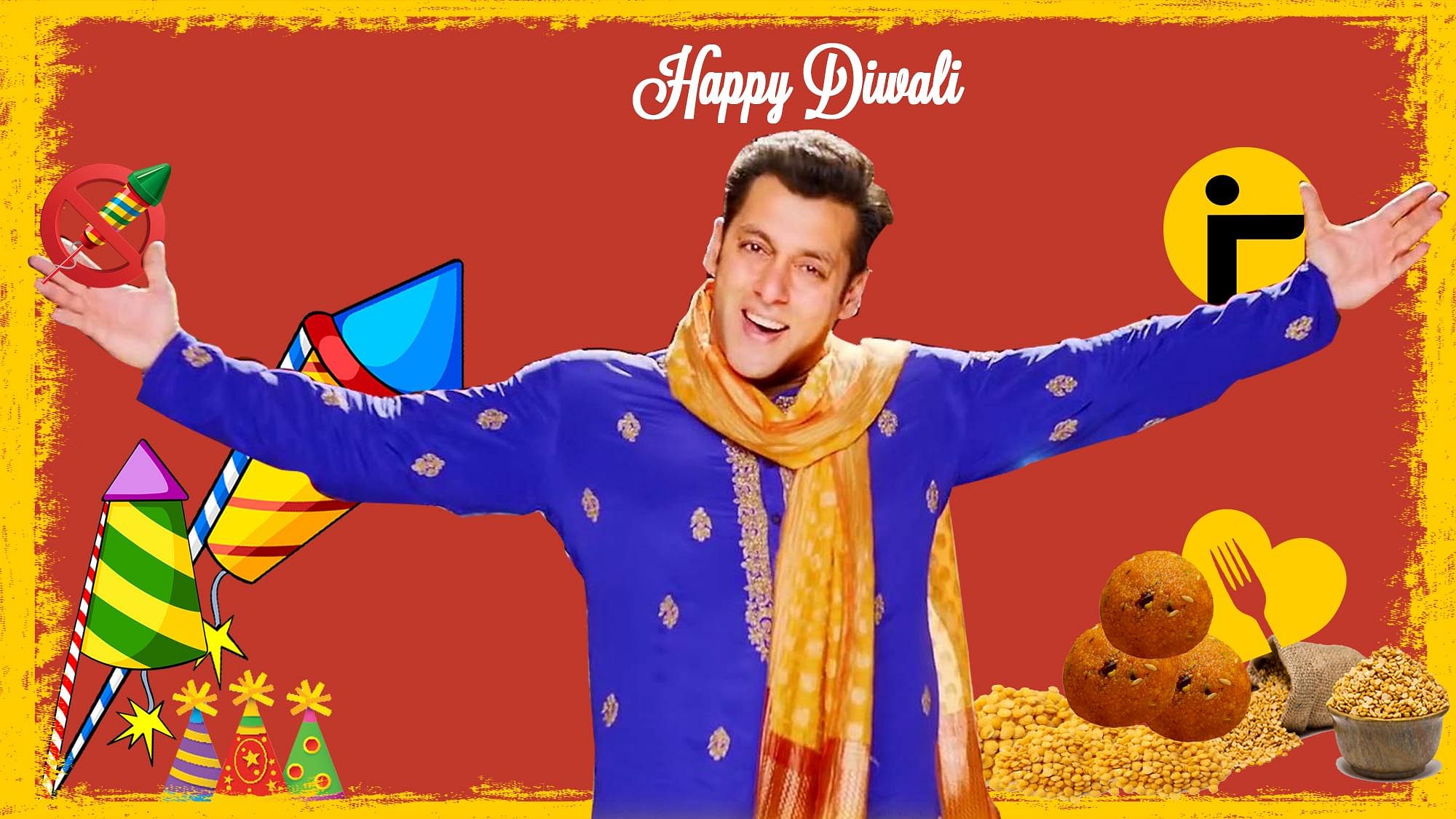 Salman Khan is back with a blast this Diwali, so why burst crackers? Say #PatakhaHayeHaye (Design: Aaqib Raza Khan/<b>The Quint</b>)