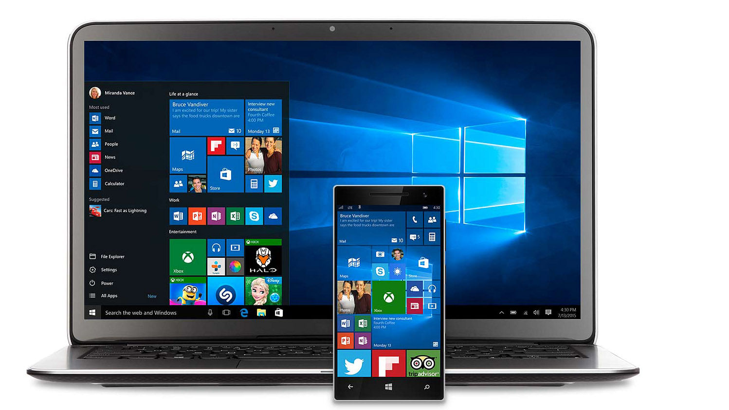 Microsoft Windows 10 for desktop. (Photo Courtesy: Microsoft)
