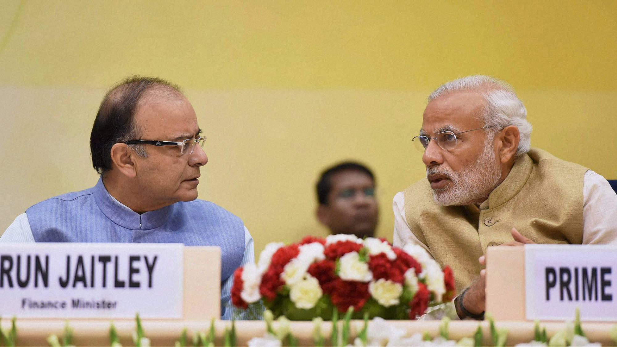 File photo of Finance Minister Arun Jaitley with Prime Minister Narendra Modi.&nbsp;