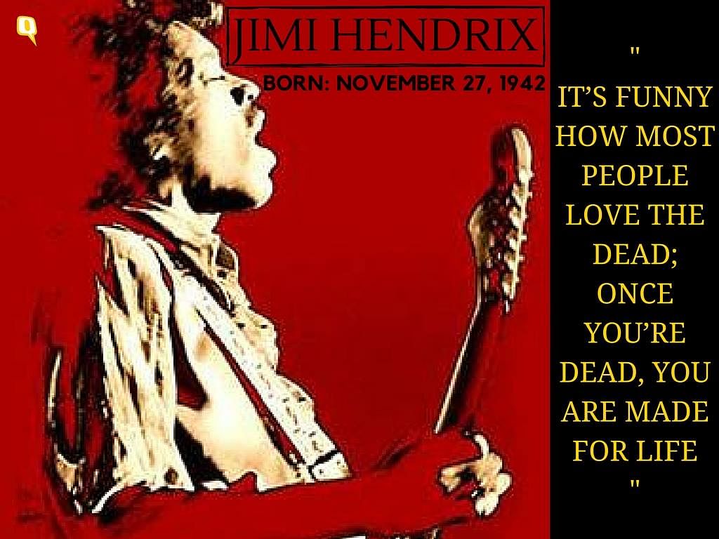In fond remembrance of the legendary musician and consummate showman Jimi Hendrix, on his  birth anniversary. 