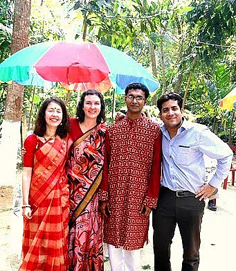 An old photograph of Clementine, Kate, Clementine’s husband Tapendu and Sourav Mishra (Photo courtesy: Sourav Mishra)