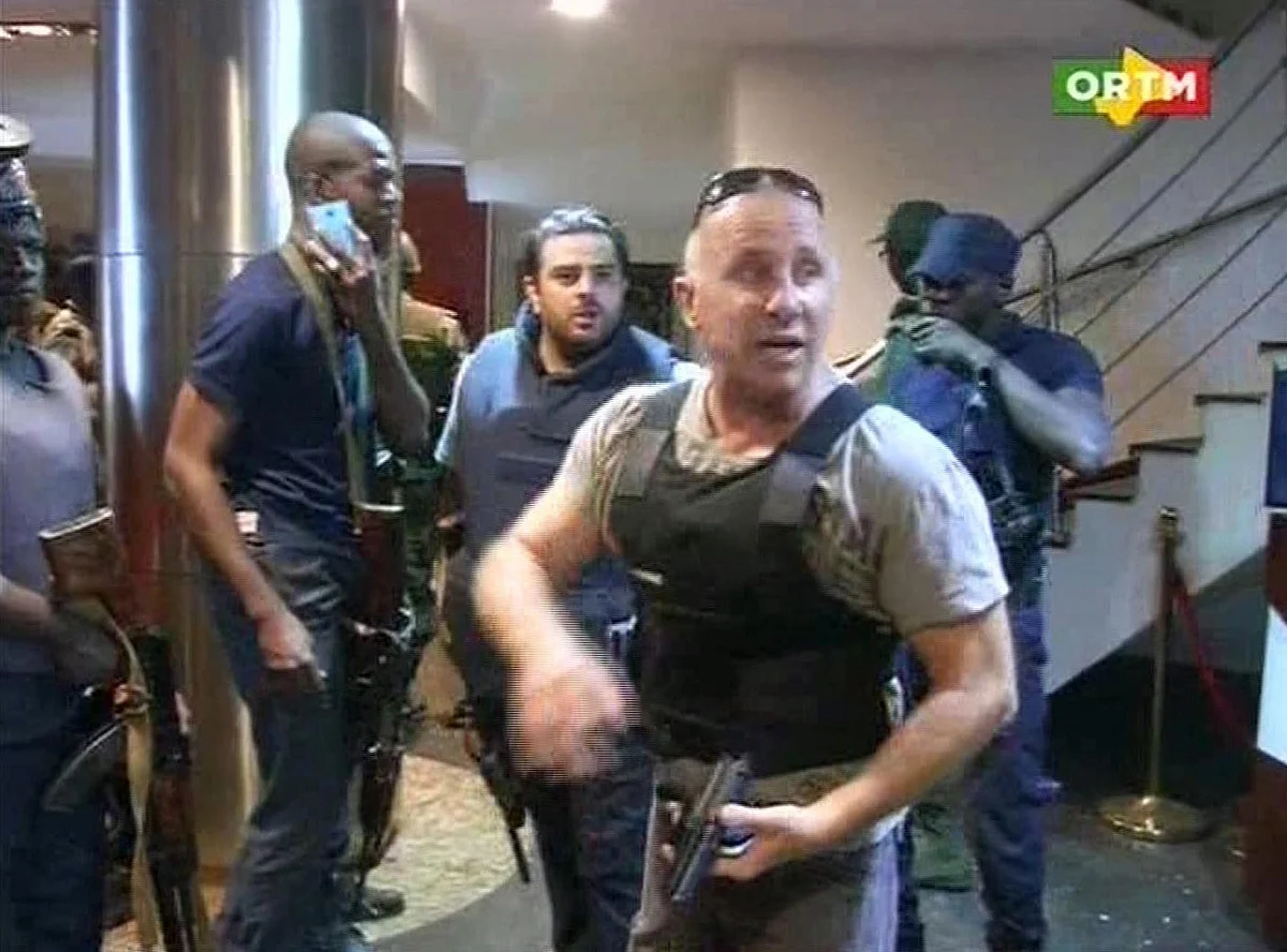 A TV image taken from inside the Radisson Blu hotel by Mali TV ORTM. (Photo: AP)